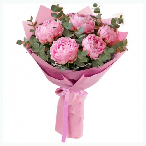 7 Pembe Şakayık Buketi