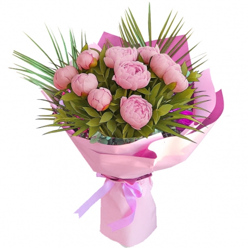 10 Pembe Şakayık Buketi