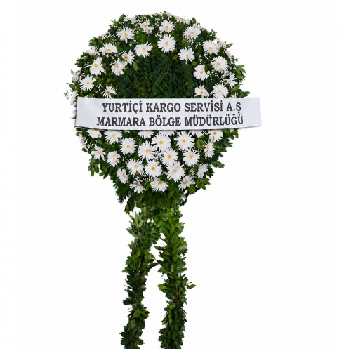 Cenaze Çelengi Beyaz Gerbera
