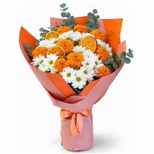 Papatya ve Marigold Buketi