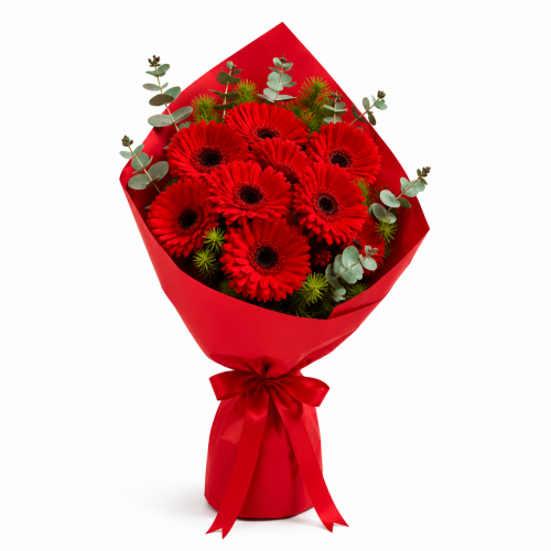 7 Kırmızı Gerbera Buketi