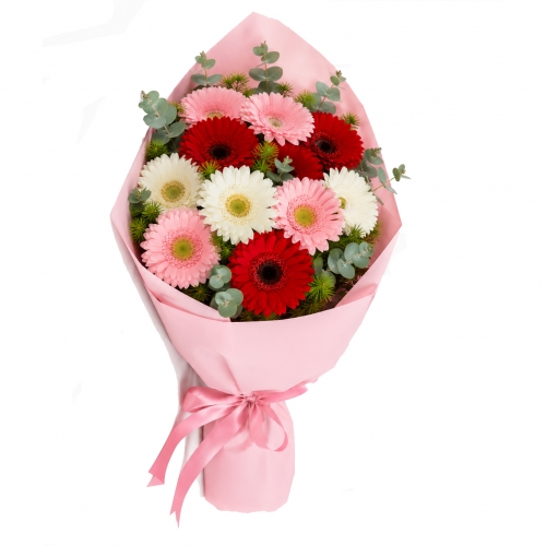 8 Renkli Gerbera Buketi